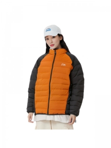 Пуховик унисекс повседневный LiNing Fruit Jelly Orange Charcoal Black