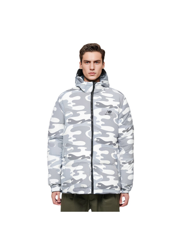 Пуховик мужской повседневный New Balance Camouflage White