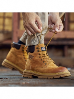 Dickies Warm Wear-Resistant Slip-Resistant Outdoor Boots Men's Earth Yellow224M50LXS57M土黄