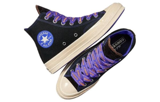 Кеды Chuck 70 Converse High 'Ribbon Laces - Black Blue Flame' A07976C