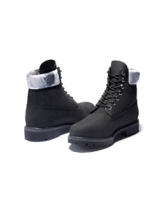 Ботинки кожаные мужские для зимы Timberland Premium 6-Inch Black SliverA2NCJ001