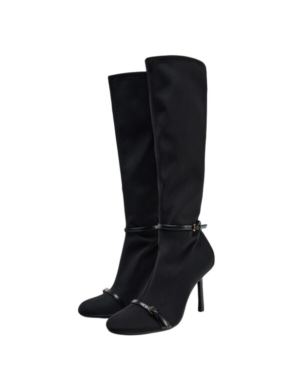 Сапоги кожаные женские для повседневной носки ZARA Black13148410800