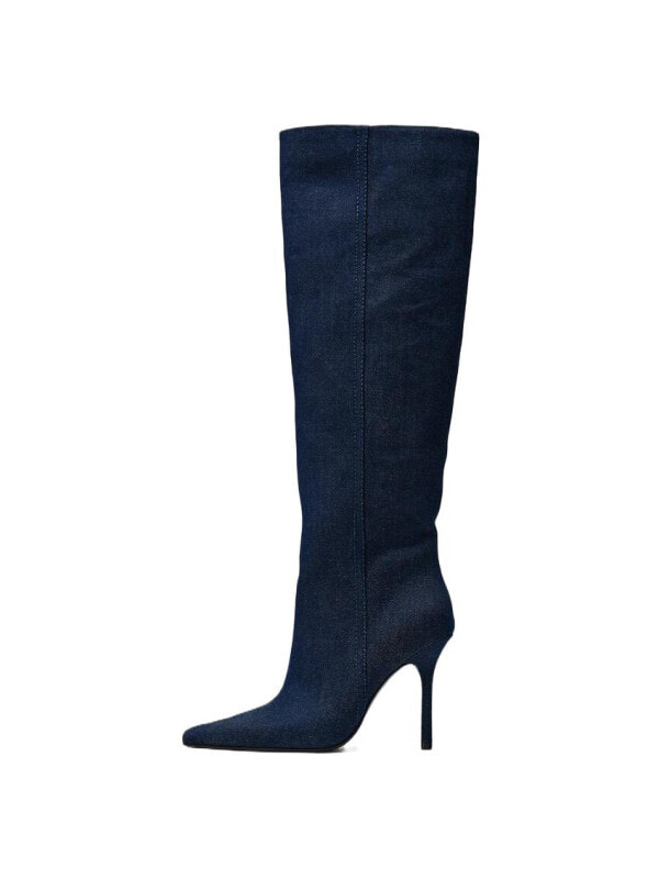 ZARA Knee high Boots 10cm Women's Blue13037410009