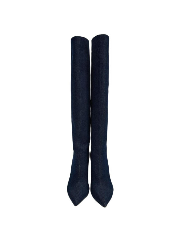 ZARA Knee high Boots 10cm Women's Blue13037410009