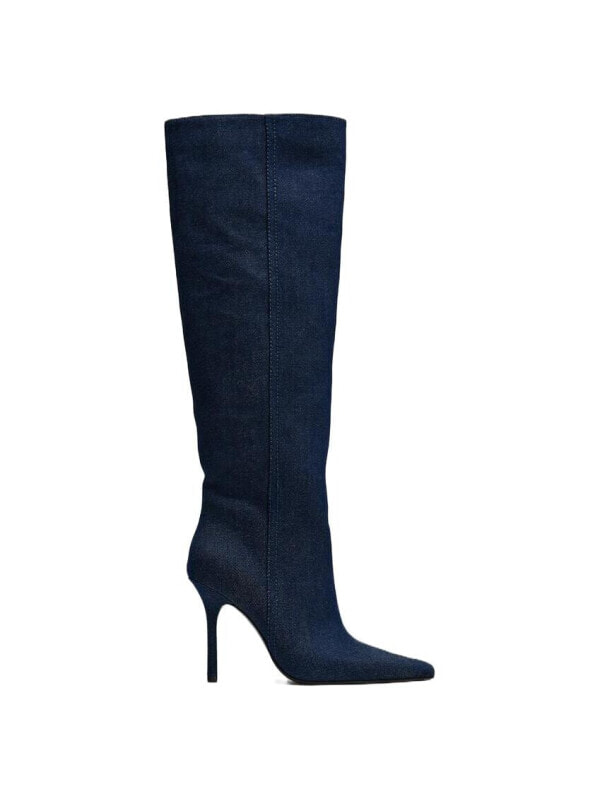ZARA Knee high Boots 10cm Women's Blue13037410009