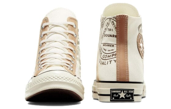 Кеды Chuck 70 Converse Leather Overlay High 'Egret Champagne Tan' A07122C