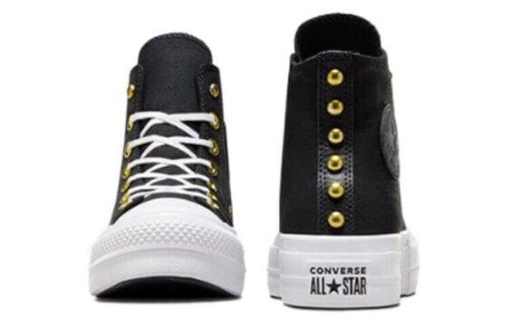 Кеды Converse Chuck Taylor All Star Lift Platform Star Studded 'Black White Gold' Women's A05453C