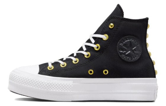 Кеды Converse Chuck Taylor All Star Lift Platform Star Studded 'Black White Gold' Women's A05453C