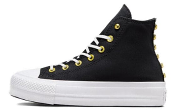 Кеды Converse Chuck Taylor All Star Lift Platform Star Studded 'Black White Gold' Women's A05453C