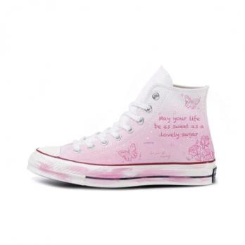 Кеды Converse 1970s Canvas Shoes Unisex High-Top White Pink 162056C（