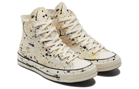 Кеды Converse Chuck Taylor All Star 70 Hi Archive Paint Splatter Egret Amarillo Yellow A01170C