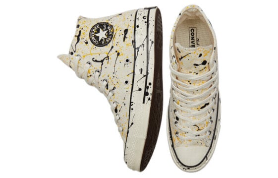 Кеды Converse Chuck Taylor All Star 70 Hi Archive Paint Splatter Egret Amarillo Yellow A01170C