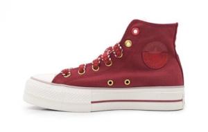 Кеды Converse Chuck Taylor All Star Canvas Shoes Women's High-Top Red/Gold A09106C