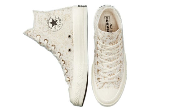 Кеды Converse Chuck Taylor All Star 70 Hi Elements Print Egret Gold Women's A02207C