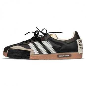 Чёрные женские кроссовки Adidas Originals SAMBA OG Casual Shoes Unisex Low-Top Black White IE0872