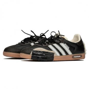 Чёрные женские кроссовки Adidas Originals SAMBA OG Casual Shoes Unisex Low-Top Black White IE0872