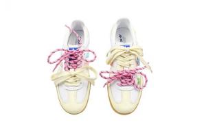 Кроссовки Adidas Originals Samba Skateboard Shoes Unisex Low-Top White Yellow/Pink Blue IF3814