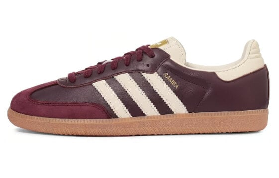 Кроссовки Adidas Originals Samba Og Maroon Gold Metallic Women's ID0477
