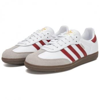 Кроссовки Adidas Originals SAMBA OG Skateboard Shoes Unisex Low-Top White Red JH8798