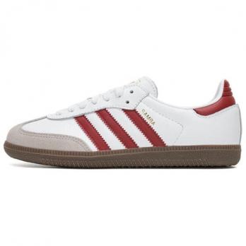 Кроссовки Adidas Originals SAMBA OG Skateboard Shoes Unisex Low-Top White Red JH8798