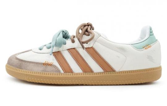 Кроссовки Adidas Originals SAMBA OG Skateboard Shoes Unisex Low-Top White/Khaki/Cyan/Yellow IE3437