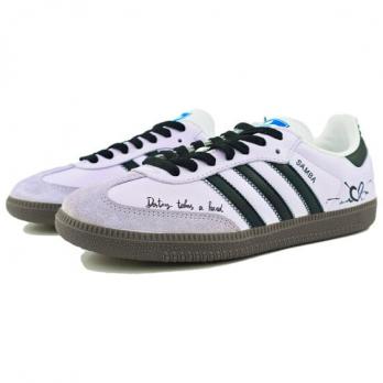 Кроссовки Adidas Originals SAMBA OG Skateboard Shoes Unisex Low-Top White Purple Green B75806