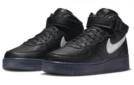 Кроссовки Nike Air Force 1 Mid Prm Black Metallic Silver DX3061-001