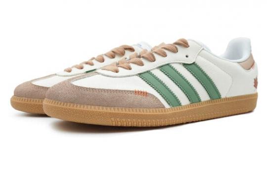 Кроссовки Adidas Originals SAMBA OG Skateboard Shoes Unisex Low-Top White Brown/Green IE3437