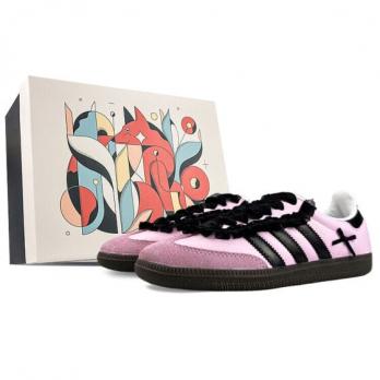 Кроссовки Adidas Originals Samba Skateboard Shoes Women's Low-Top Black Pink B75806