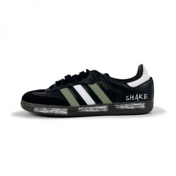 Кроссовки Adidas Originals Samba Skateboard Shoes Unisex Low-Top Black White Green B75807