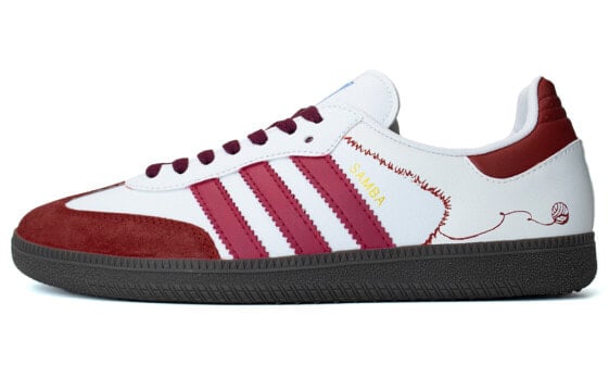 Кроссовки Adidas Originals SAMBA OG Skateboard Shoes Unisex Low-Top White Red B75806