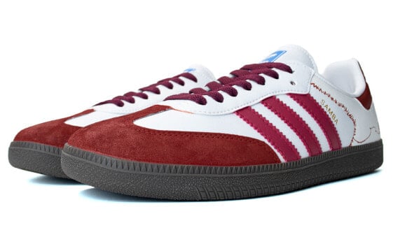 Кроссовки Adidas Originals SAMBA OG Skateboard Shoes Unisex Low-Top White Red B75806