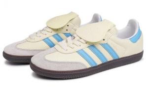 Кроссовки Adidas Originals Samba Skateboard Shoes Women's Low-Top Milk White/Blue IG1024