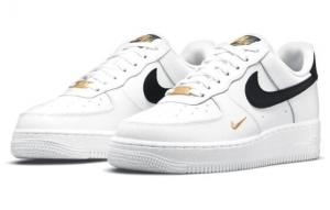 Кроссовки Nike Air Force 1 Low '07 Essential White Black Gold Mini Swoosh Women's CZ0270-102