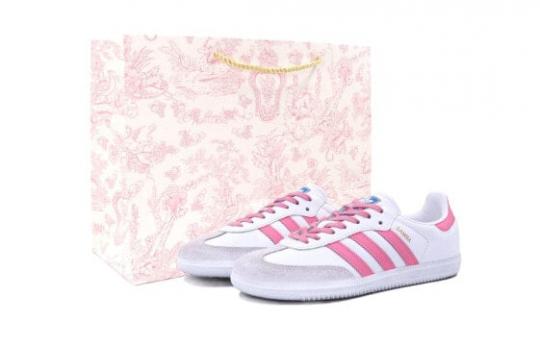 Кроссовки Adidas Originals SAMBA OG Skateboard Shoes Unisex Low-Top Pink/White B75806