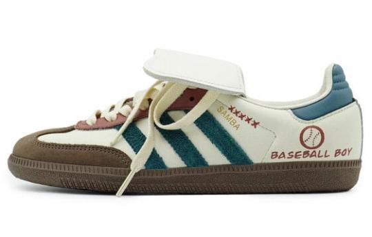 Кроссовки Adidas Originals SAMBA OG Skateboard Shoes Unisex Low-Top Beige Green Brown ID8349