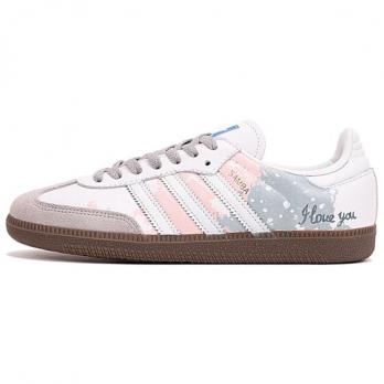 Кроссовки Adidas Originals SAMBA OG Skateboard Shoes Unisex Low-Top White Pink/Blue B75806