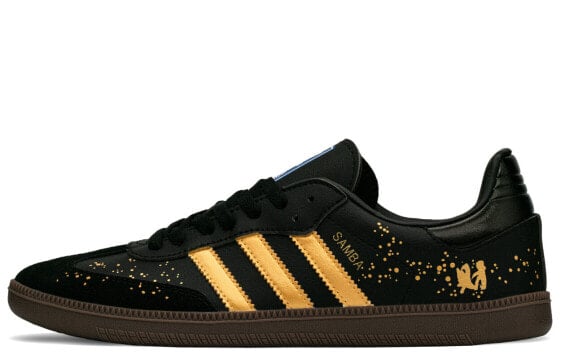 Кроссовки Adidas Originals Samba Skateboard Shoes Unisex Low-Top Black Gold B75807