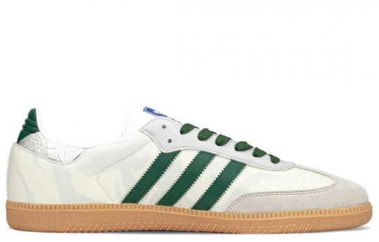 Кроссовки Adidas Originals SAMBA OG Skateboard Shoes Unisex Low-Top Beige Gray Green IE3437