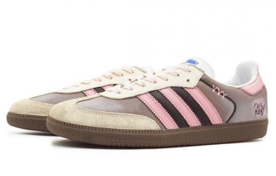 Кроссовки Adidas Originals SAMBA OG Skateboard Shoes Unisex Low-Top Beige Pink Brown IG1024