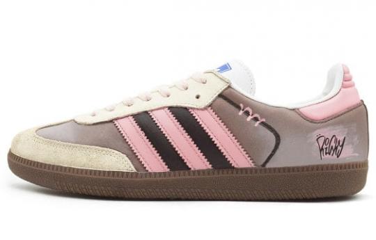 Кроссовки Adidas Originals SAMBA OG Skateboard Shoes Unisex Low-Top Beige Pink Brown IG1024