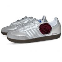 Кроссовки Adidas Originals SAMBA OG Skateboard Shoes Unisex Low-Top Silver/Red B75806