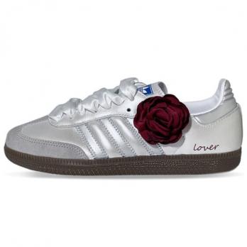 Кроссовки Adidas Originals SAMBA OG Skateboard Shoes Unisex Low-Top Silver/Red B75806