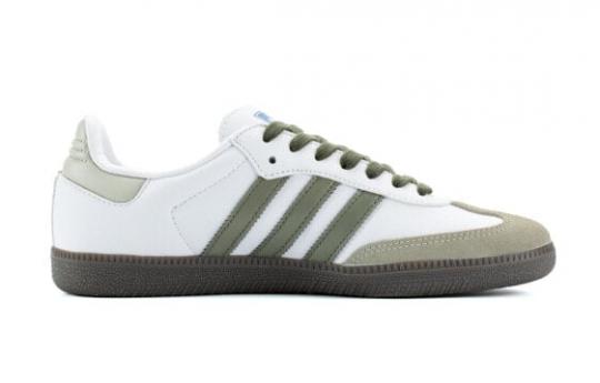 Кроссовки Adidas Originals SAMBA OG Skateboard Shoes Unisex Low-Top White/Green Brown B75806