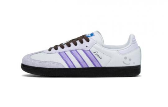 Кроссовки Adidas Originals SAMBA OG Skateboard Shoes Unisex Low-Top White Gray Purple B75806