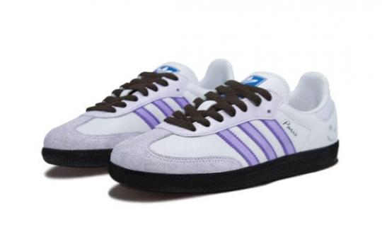 Кроссовки Adidas Originals SAMBA OG Skateboard Shoes Unisex Low-Top White Gray Purple B75806