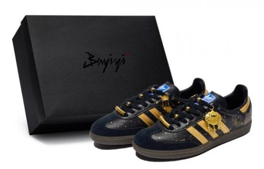 Кроссовки Adidas Originals SAMBA OG Skateboard Shoes Unisex Low-Top Gold Black B75807