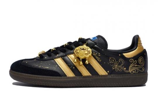 Кроссовки Adidas Originals SAMBA OG Skateboard Shoes Unisex Low-Top Gold Black B75807