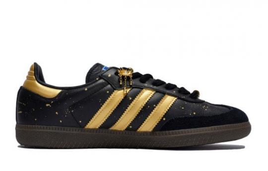 Кроссовки Adidas Originals SAMBA OG Skateboard Shoes Unisex Low-Top Gold Black B75807