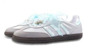 Кроссовки Adidas Originals Samba Skateboard Shoes Unisex Low-Top Silver/Cyan B75806